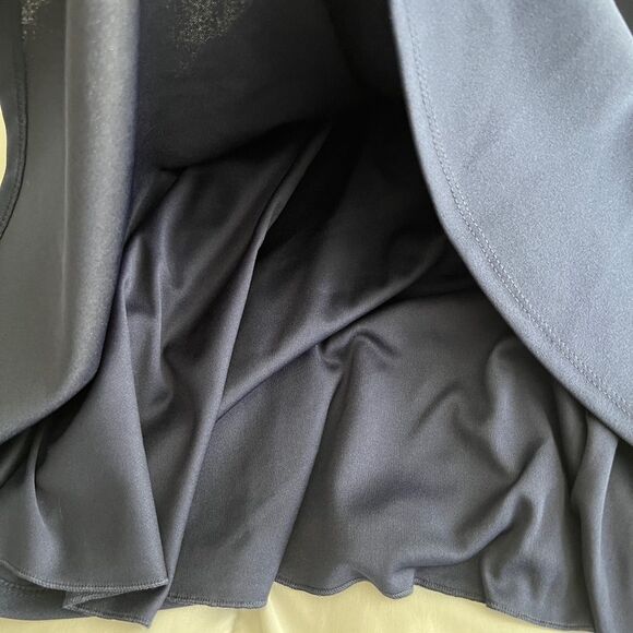 Navy Blue Fit & Flare Juniors Dress – Size 1, Lace Cutout Sides, Formal Look - Picture 9 of 12